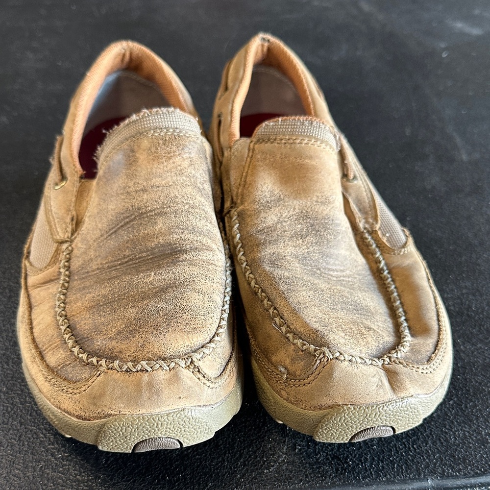 Twisted X Tan Leather Slip-On Loafers